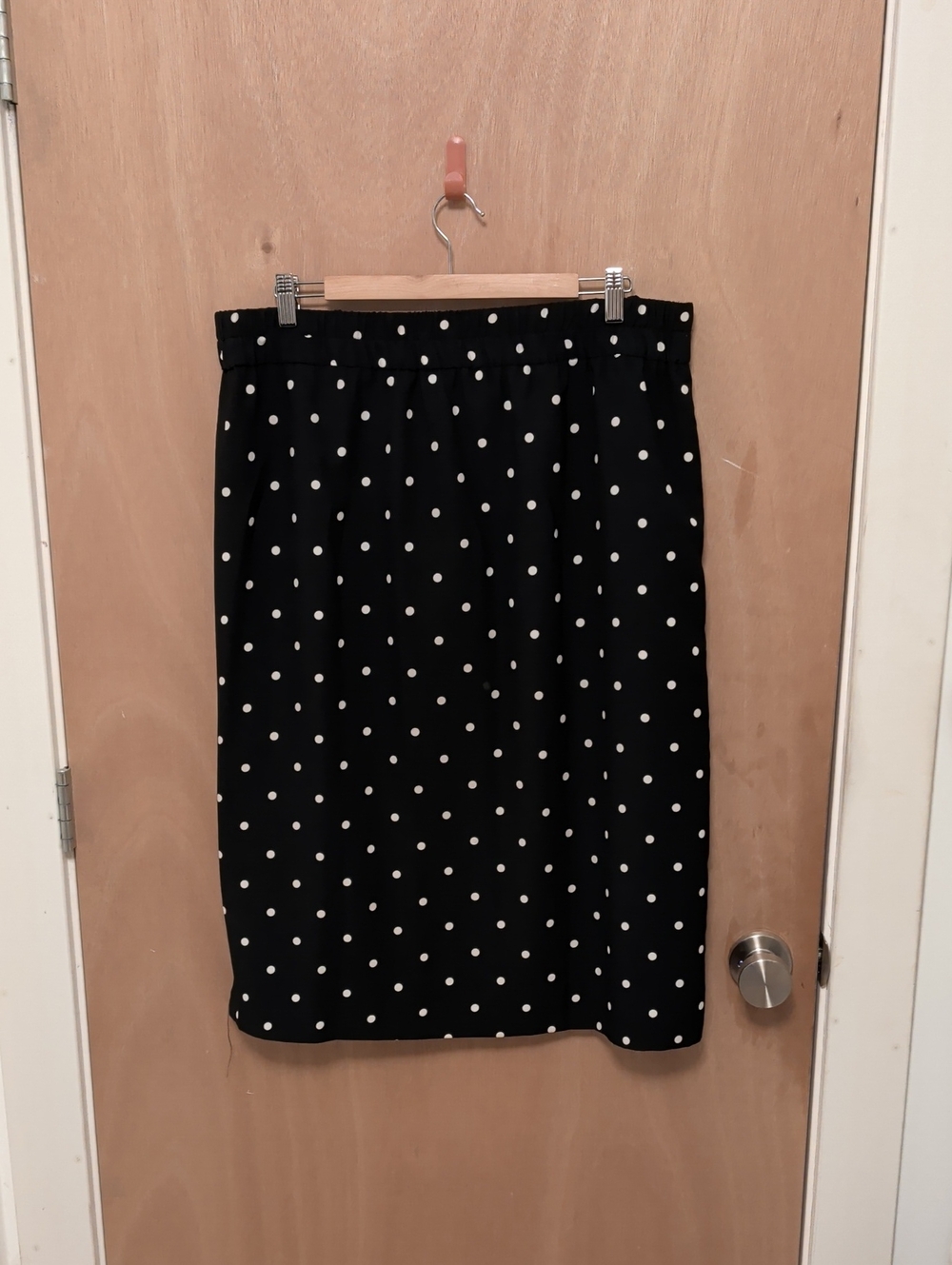 J. Crew Black Polka Dot Pull-On Pencil Skirt